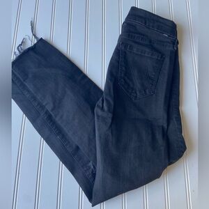 Mother LOOKER Ankle FRAY Distressed Black Jeans Sz:24